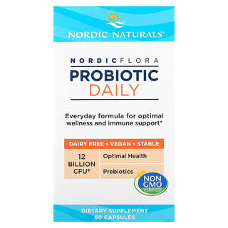 Nordic Naturals, Nordic Flora Probiotic Daily, 12 млрд КОЕ, 60 капсул