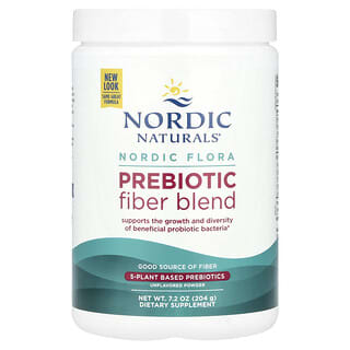 Nordic Naturals, Nordic Flora Prebiotic Fiber Blend Powder, Unflavored, 7.2 oz (204 g)