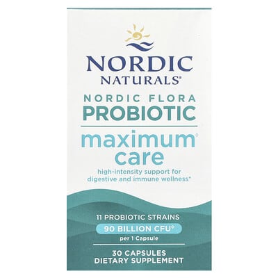 Nordic Naturals, Nordic Flora Probiotic, Extra Care, 90 Billion CFU, 30 Capsules