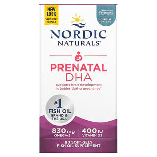 Nordic Naturals, DHA สำหรับช่วงก่อนและระหว่างตั้งครรภ์ ไม่แต่งกลิ่นรส บรรจุแคปซูลนิ่ม 90 แคปซูล
