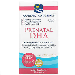 Nordic Naturals, DHA prénatal, Formule non aromatisée, 90 capsules à enveloppe molle