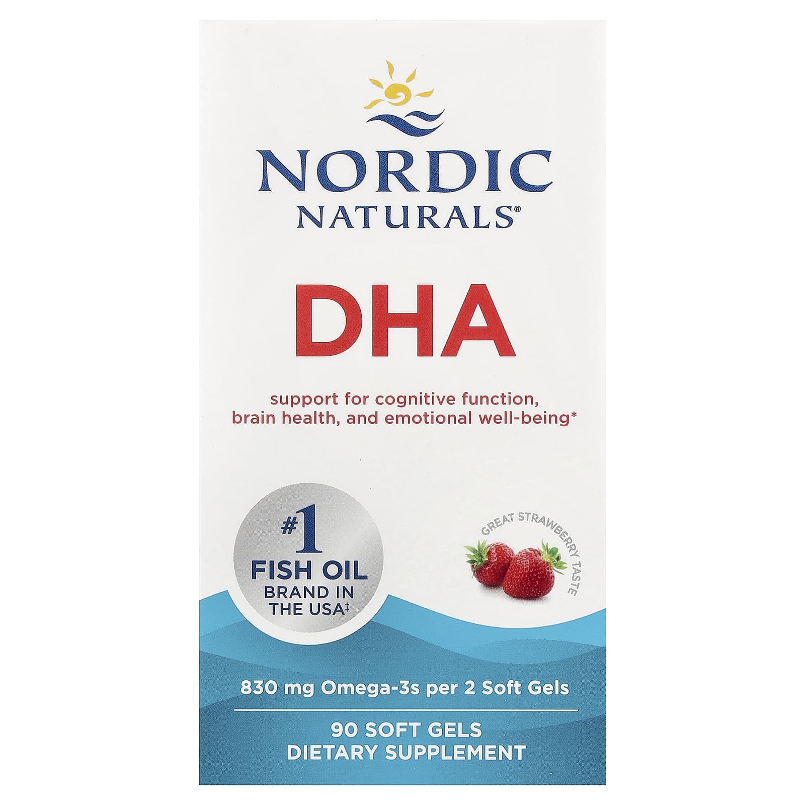 Complément Alimentaire Nordic Naturals Prenatal DHA 830 Mg - Goût Fraise - 90 Capsules