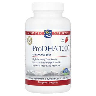 Nordic Naturals, ProDHA ™ 1000, клубника, 1000 мг, 120 мягких таблеток (500 мг в 1 мягком геле)