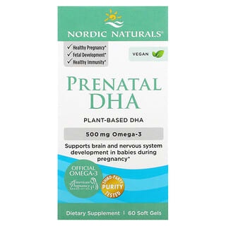 Nordic Naturals, DHA prenatal, 250 mg, 60 cápsulas blandas