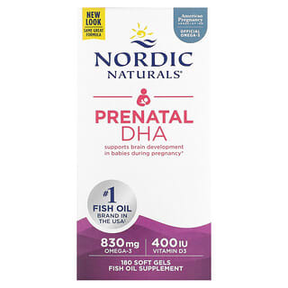 Nordic Naturals, DHA สำหรับก่อนและระหว่างตั้งครรภ์ บรรจุแคปซูลนิ่ม 180 แคปซูล