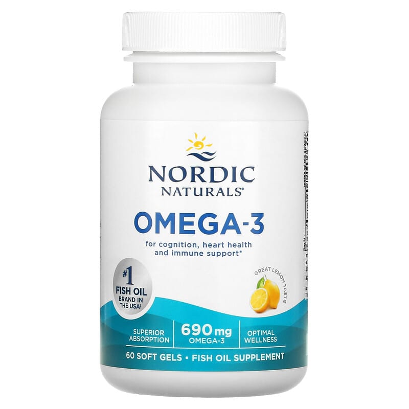  Nordic Naturals Omega-3, Lemon Flavor - 120 Soft Gels