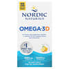 Omega-3D, Aceite de pescado con omega-3 y vitamina D3, Limón, 60 cápsulas blandas