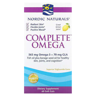 Nordic Naturals, コンプリートオメガ™, レモン, 1000 mg, ソフトジェル 60 粒
