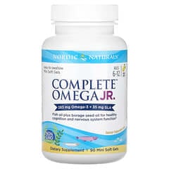 Nordic Naturals, Complete Omega, Suplemento con todos los omega para niños de 6 a 12 años, Limón, 90 minicápsulas blandas