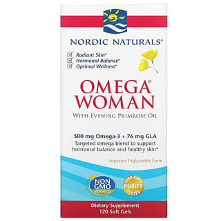 Nordic Naturals, Omega Woman with Evening Primrose Oil, Omega für Frauen mit Nachtkerzenöl, 830 mg, 120 Weichkapseln