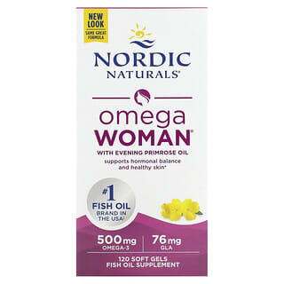 Nordic Naturals, Omega Woman with Evening Primrose Oil, Omega für Frauen mit Nachtkerzenöl, 830 mg, 120 Weichkapseln