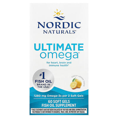 Nordic Naturals, Ultimate Omega, Lemon, 60 Soft Gels (640 mg per Soft Gel)