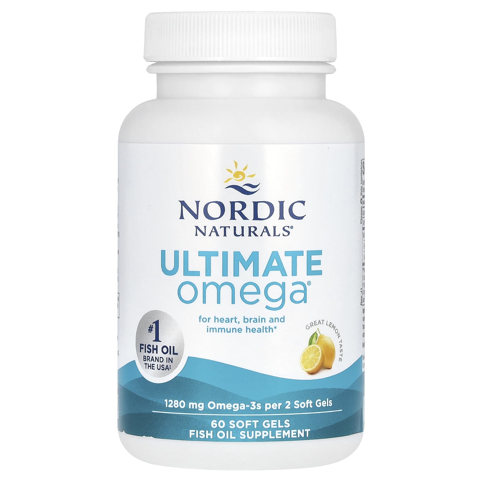 Nordic Naturals, Ultimate Omega,檸檬味,60 粒軟膠囊(每粒軟膠囊 640 毫克)