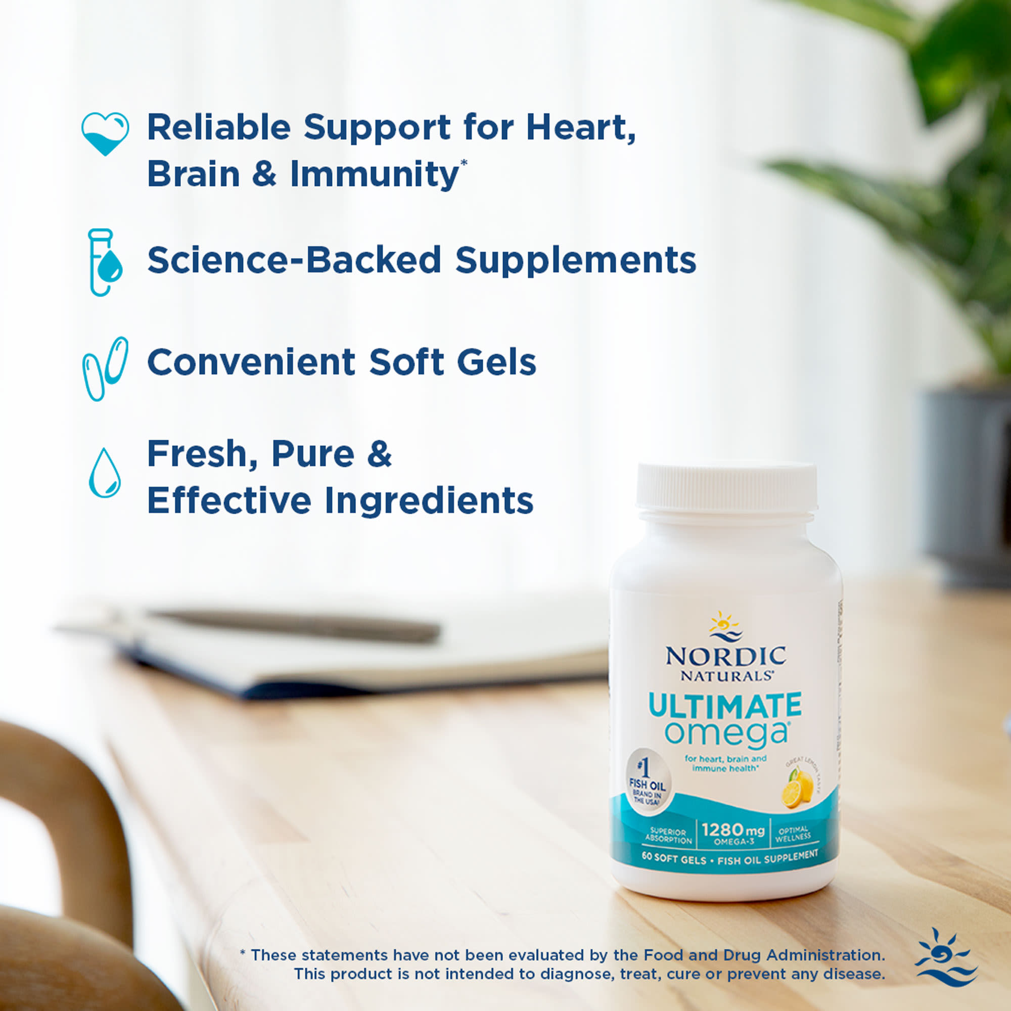 Nordic Naturals, Ultimate Omega，檸檬味，60 粒軟膠囊（每粒軟膠囊 640 毫克）