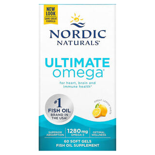 Nordic Naturals, Ultimate Omega, 레몬 맛, 640mg, 소프트젤 60정