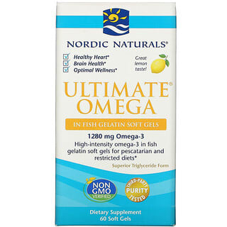 Nordic Naturals, Ultimate Omega, Limão, 640 mg, 60 Cápsulas Softgel