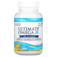 Nordic Naturals, Ultimate Omega Junior,  Ages 6-12, Strawberry, 340 mg, 90 Mini Soft Gels