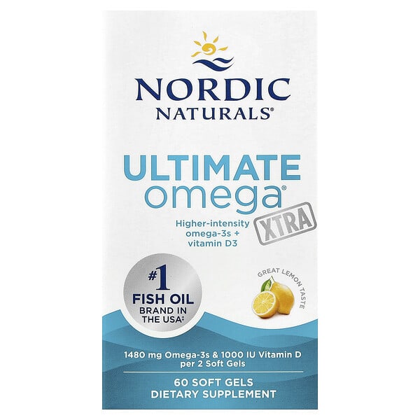 Nordic Naturals Ultimate Omega® Xtra, Lemon, 60 Soft Gels