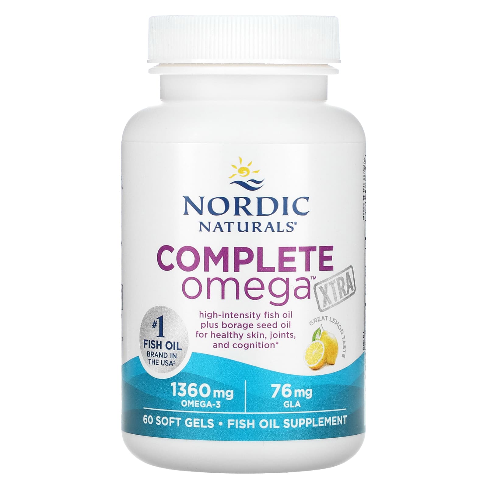 Nordic Naturals, Complete Omega Xtra, Lemon, 680 mg, 60 Soft Gels