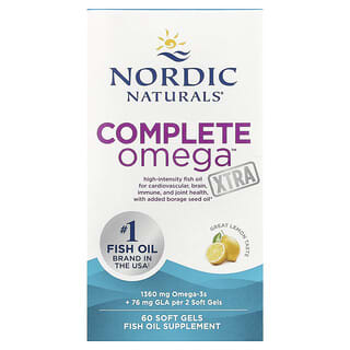 Nordic Naturals, Complete Omega Xtra, со вкусом лимона, 1360 мг, 60 капсул (680 мг в 1 капсуле)