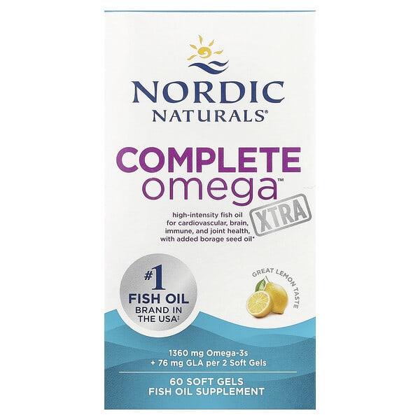 Nordic Naturals Complete Omega Xtra, Lemon, 60 Soft Gels (680 mg per Soft Gel)