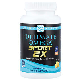 Nordic Naturals, Ultimate Omega® Sport 2x, Lemon, 60 Soft Gels (1,075 mg per Soft Gel)
