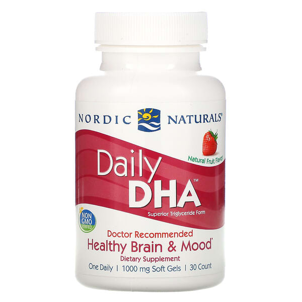 Nordic Naturals‏, Daily DHA, Natural Fruit Flavor, 1,000 mg, 30 Soft Gels
