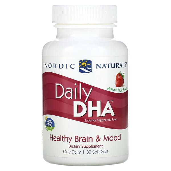 Nordic Naturals, デイリーDHA、ナチュラルフルーツフレーバー、1,000mg、ソフトジェル30粒