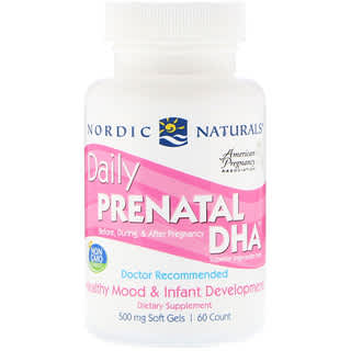 Nordic Naturals, Daily Prenatal DHA, 500 mg, 60 Soft Gels