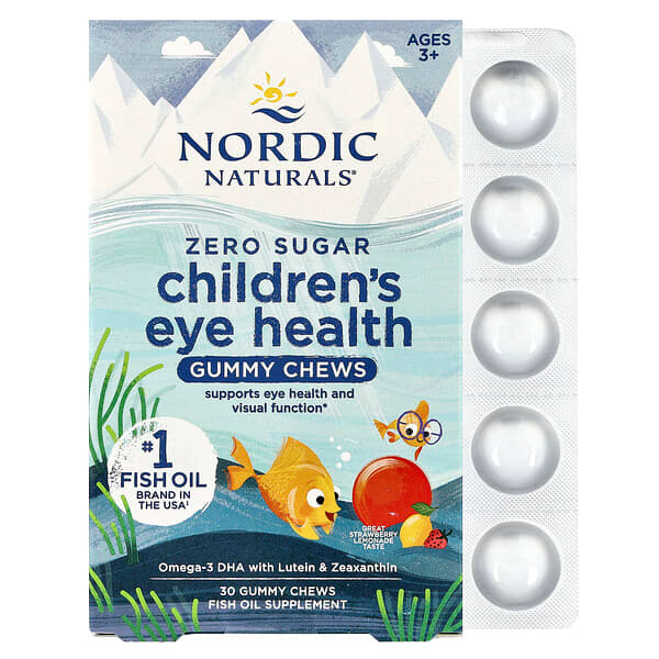 Nordic Naturals, Children's Eye Health Gummy Chews, Ages 3+, Strawberry Lemonade, 30 Gummy Chews — product photo 1