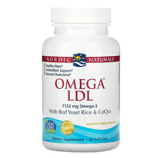 Nordic Naturals, Omega LDL avec levure de riz rouge et CoQ10, 1 152 mg, 60 gélules molles