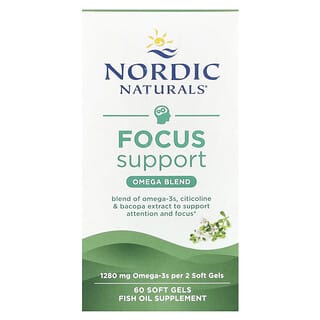 Nordic Naturals, Fokus Omega, 1.280 mg, 60 Kapsul Gel Lunak (640 mg per Kapsul Gel Lunak)