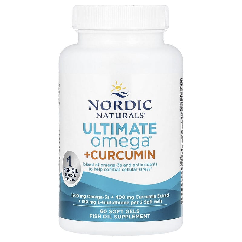 omega 3 glutathione Ultimate Omega + Curcumin, 60 Soft Gels