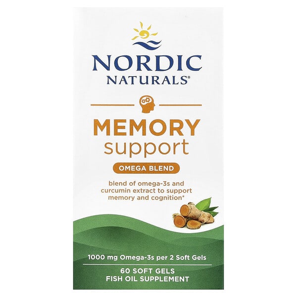 Nordic Naturals, 기억력 증진, 오메가 혼합물, 소프트젤 60정
