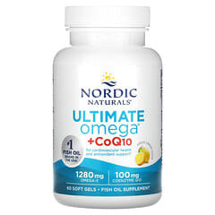 Nordic Naturals‏, Ultimate Omega עם CoQ10, לימון,‏ 640 מ"ג, 60 כמוסות רכות