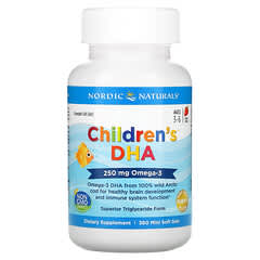 Nordic Naturals, Children's DHA, Ages 3-6, Strawberry, 250 mg, 360 Mini Soft Gels