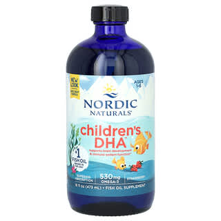 نورديك ناتورالز‏, Children's DHA، حمض دوكوزاهيكسنويك (DHA) للأطفال، للأعمار من 1-6 سنوات، بنكهة الفراولة، 16 أونصة سائلة، (473 مل)