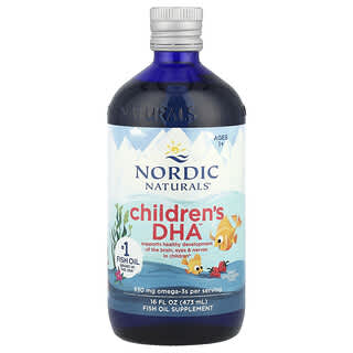 Nordic Naturals, Children's DHA™, Niños de 1 año en adelante, Fresa excelente, 530 mg, 473 ml (16 oz. líq.)