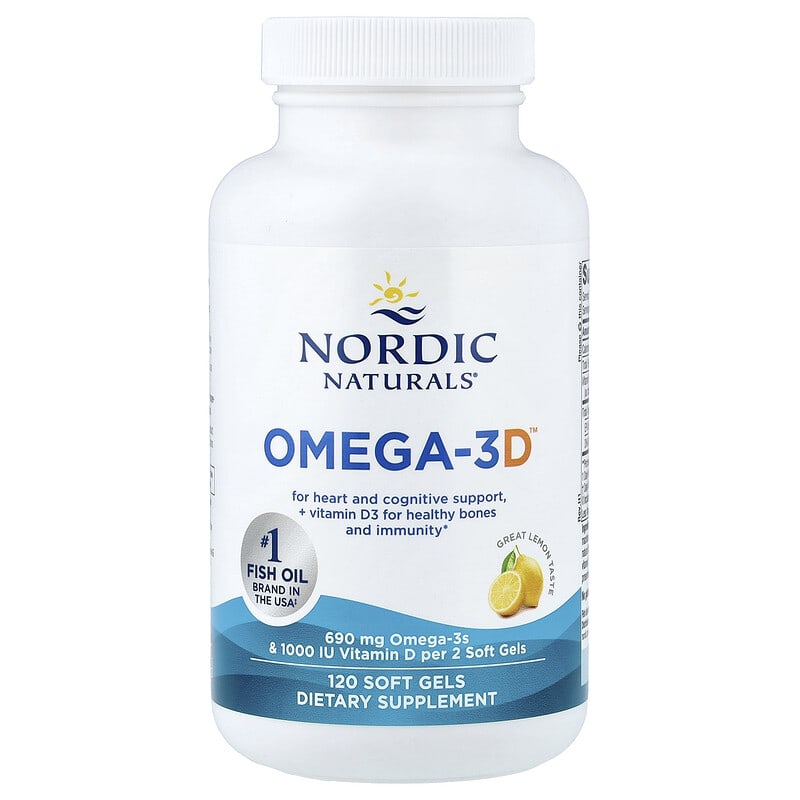 Omega-3D™, Great Lemon, 120 Soft Gels