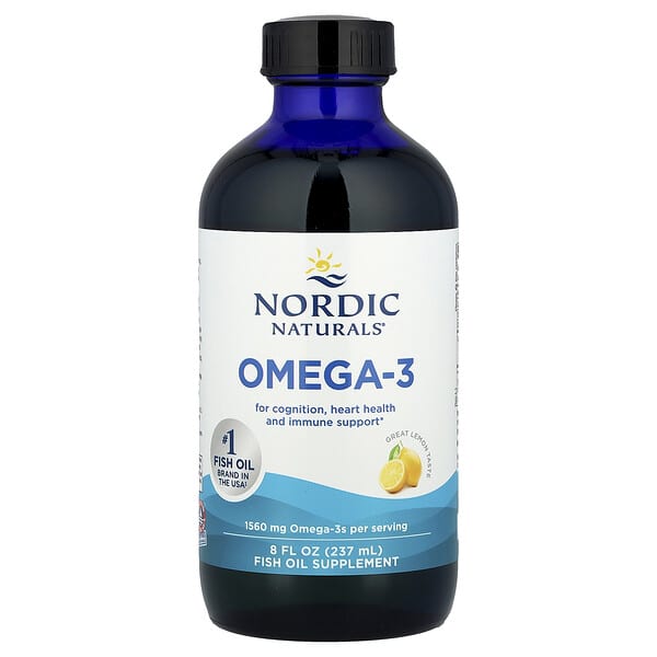 Nordic Naturals, 오메가-3, 레몬, 8 fl oz(237ml)