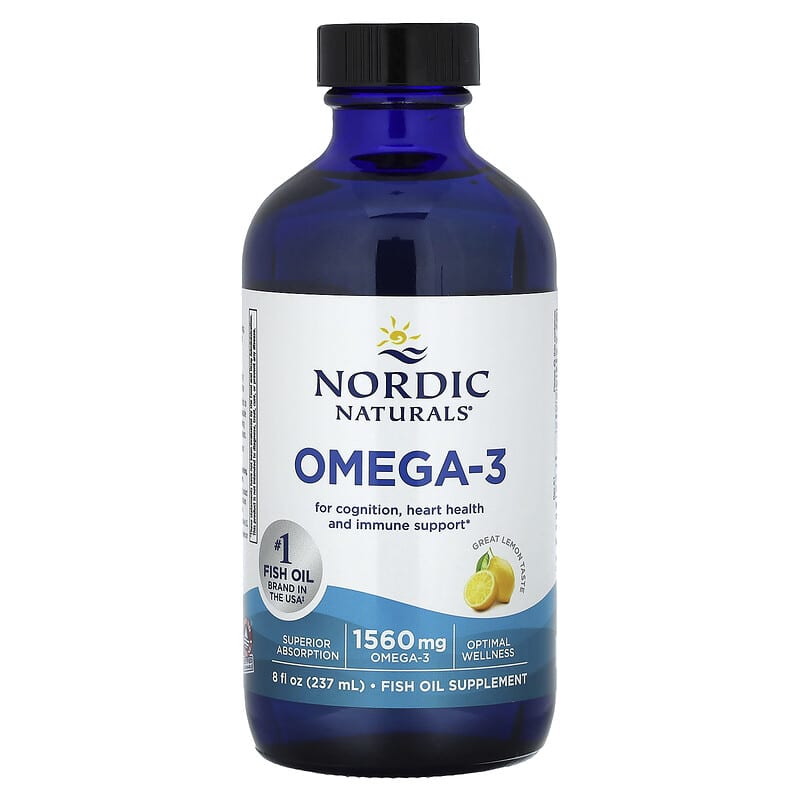  Nordic Naturals Omega-3, Lemon Flavor - 180 Soft Gels - 690 mg  Omega-3 - Fish Oil - EPA & DHA - Immune Support, Brain & Heart Health,  Optimal Wellness - Non-GMO - 90 Servings : Health & Household