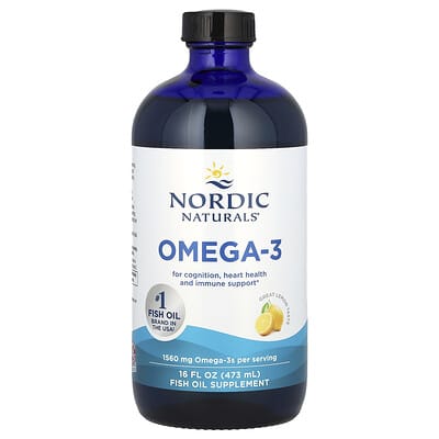 Nordic Naturals, Omega-3 Fatty Acids, Lemon Flavor, 1560 mg, 16 fl oz (473 ml)
