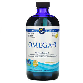 Nordic Naturals, Omega-3 脂肪酸，檸檬味，1560 毫克，16 液量盎司（473 毫升）