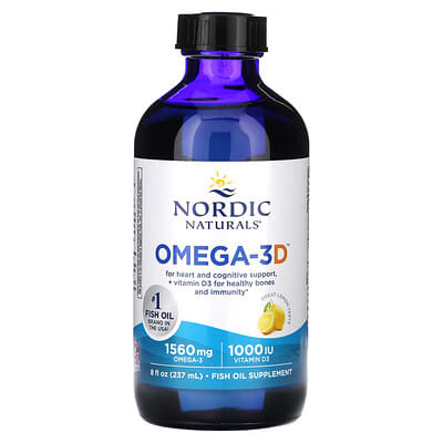 Nordic Naturals, Omega-3D, Lemon, 8 fl oz (237 ml)