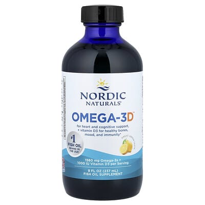 Nordic Naturals, Oméga-3D, citron, 237 ml (8 oz liq)