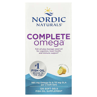 Nordic Naturals, Omega complet, lămâie, 120 de capsule moi