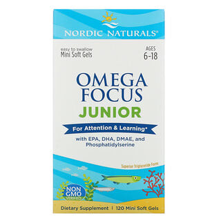 Nordic Naturals, Omega Focus Junior, De 6 à 18 ans, 120 mini capsules à enveloppe molle