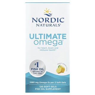 Nordic Naturals, Ultimate Omega，柠檬味，1280 毫克，120 粒软胶囊（每粒软胶囊 640 毫克）