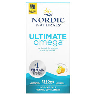 Nordic Naturals, Ultimate Omega, Sabor a limón, 640 mg, 120 cápsulas blandas