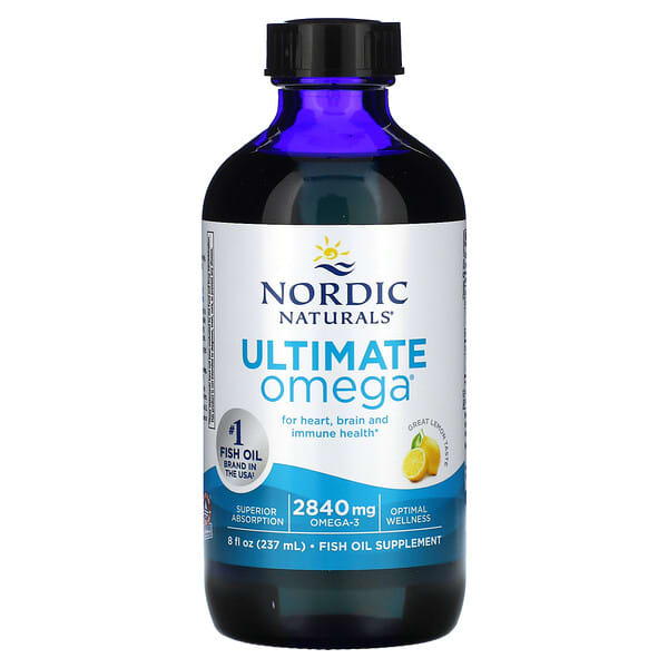 نورديك ناتورالز‏, مستحضر Ultimate Omega، بنكهة الليمون، 2840ملغ، 8 اونصات سائلة (237 مل)